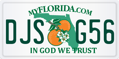 FL license plate DJSG56