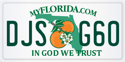 FL license plate DJSG60