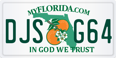 FL license plate DJSG64