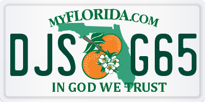 FL license plate DJSG65