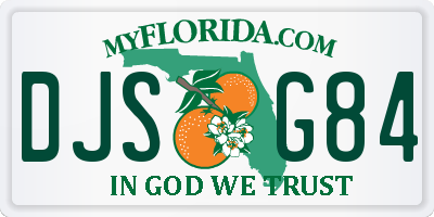 FL license plate DJSG84