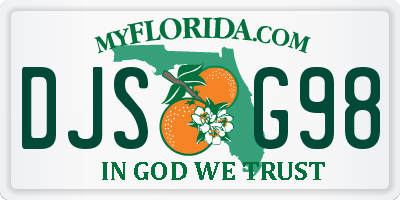 FL license plate DJSG98
