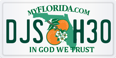 FL license plate DJSH30
