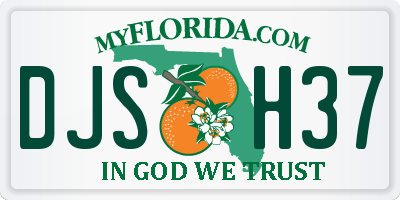 FL license plate DJSH37