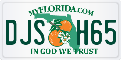 FL license plate DJSH65