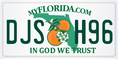 FL license plate DJSH96