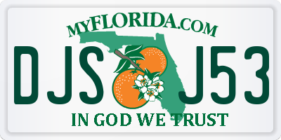 FL license plate DJSJ53