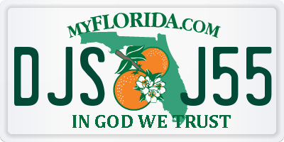 FL license plate DJSJ55