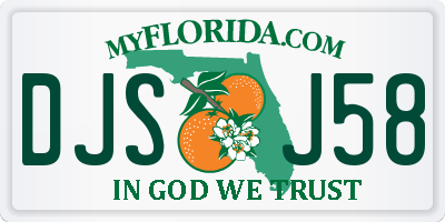FL license plate DJSJ58