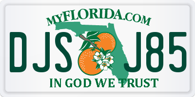 FL license plate DJSJ85