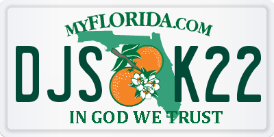 FL license plate DJSK22