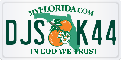 FL license plate DJSK44