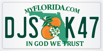 FL license plate DJSK47