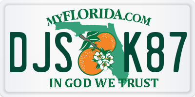 FL license plate DJSK87