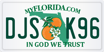 FL license plate DJSK96