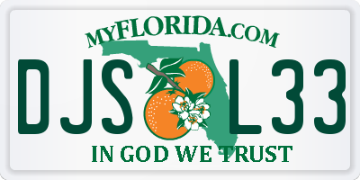 FL license plate DJSL33