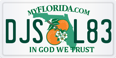 FL license plate DJSL83