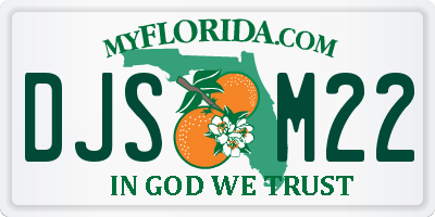 FL license plate DJSM22