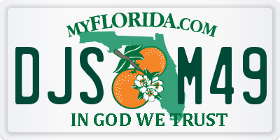 FL license plate DJSM49