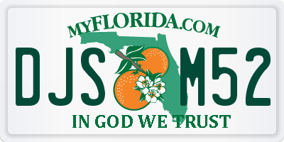 FL license plate DJSM52