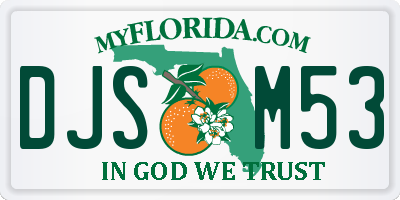 FL license plate DJSM53