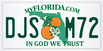 FL license plate DJSM72