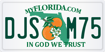 FL license plate DJSM75