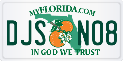 FL license plate DJSN08