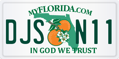 FL license plate DJSN11