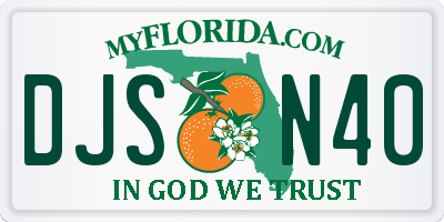 FL license plate DJSN40