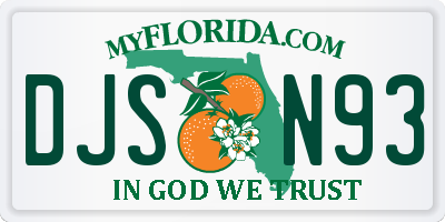 FL license plate DJSN93