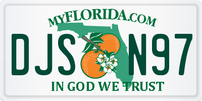 FL license plate DJSN97