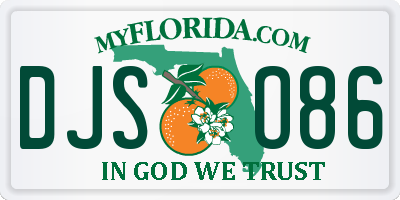 FL license plate DJSO86