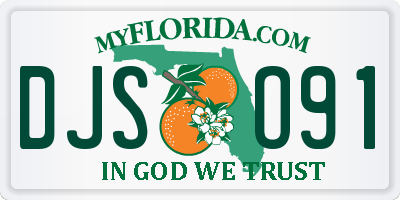 FL license plate DJSO91