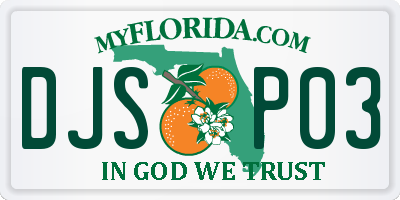 FL license plate DJSP03
