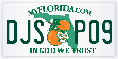 FL license plate DJSP09