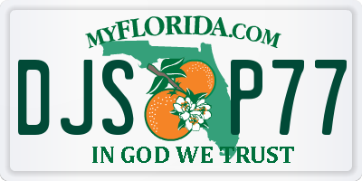 FL license plate DJSP77