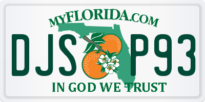 FL license plate DJSP93