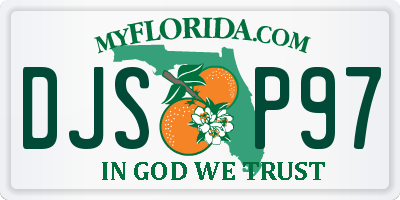 FL license plate DJSP97