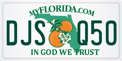 FL license plate DJSQ50