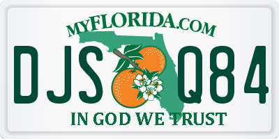FL license plate DJSQ84