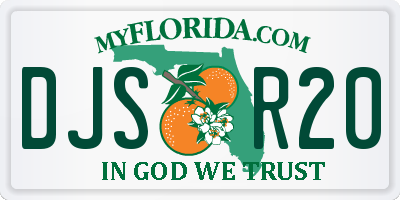 FL license plate DJSR20