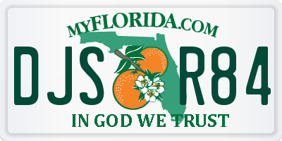 FL license plate DJSR84