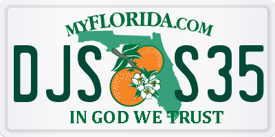 FL license plate DJSS35