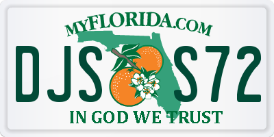 FL license plate DJSS72