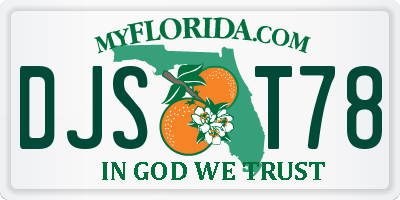 FL license plate DJST78