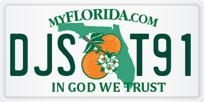 FL license plate DJST91