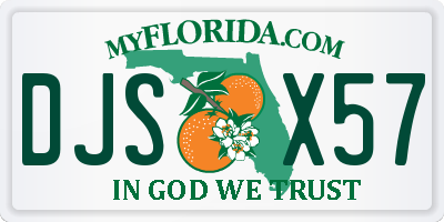 FL license plate DJSX57