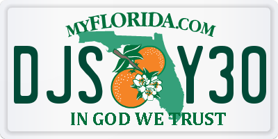 FL license plate DJSY30