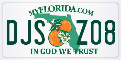 FL license plate DJSZ08